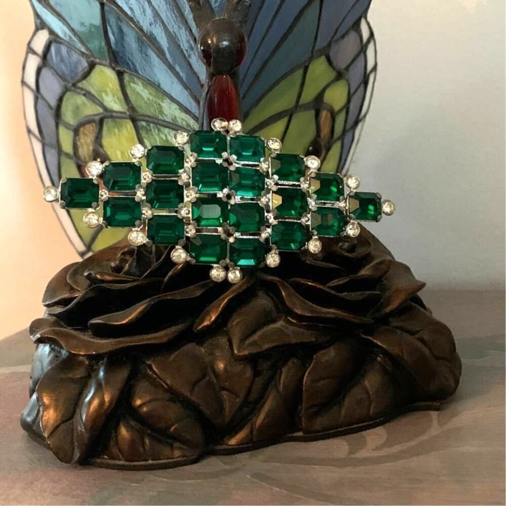 Beautiful Early 1900s Emerald Pin, Antique, DISCOUNTED
